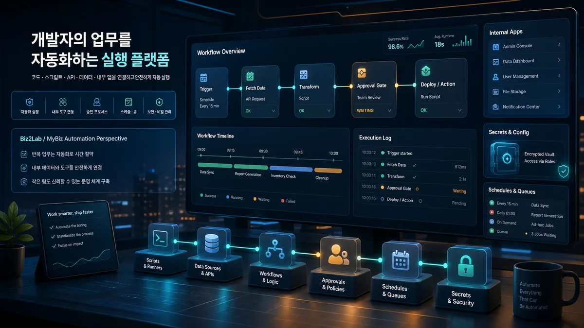 Windmill을 개발자용 업무 자동화 관점에서 분석한 대표 이미지